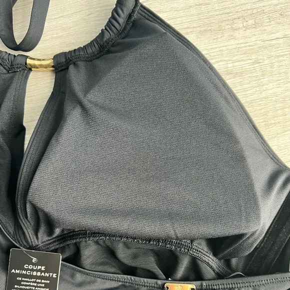 Lauren Ralph Lauren Plus Size Halter-Neck One Piece Swimsuit Size 14